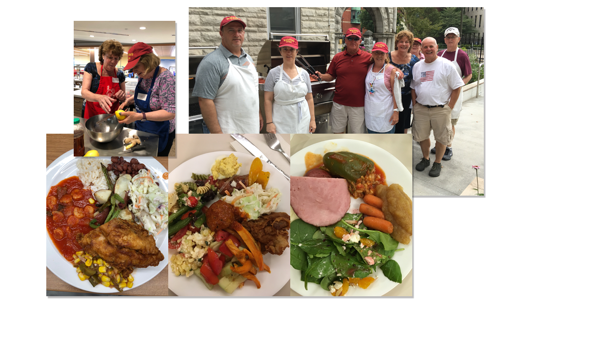 Photo collage from dinners