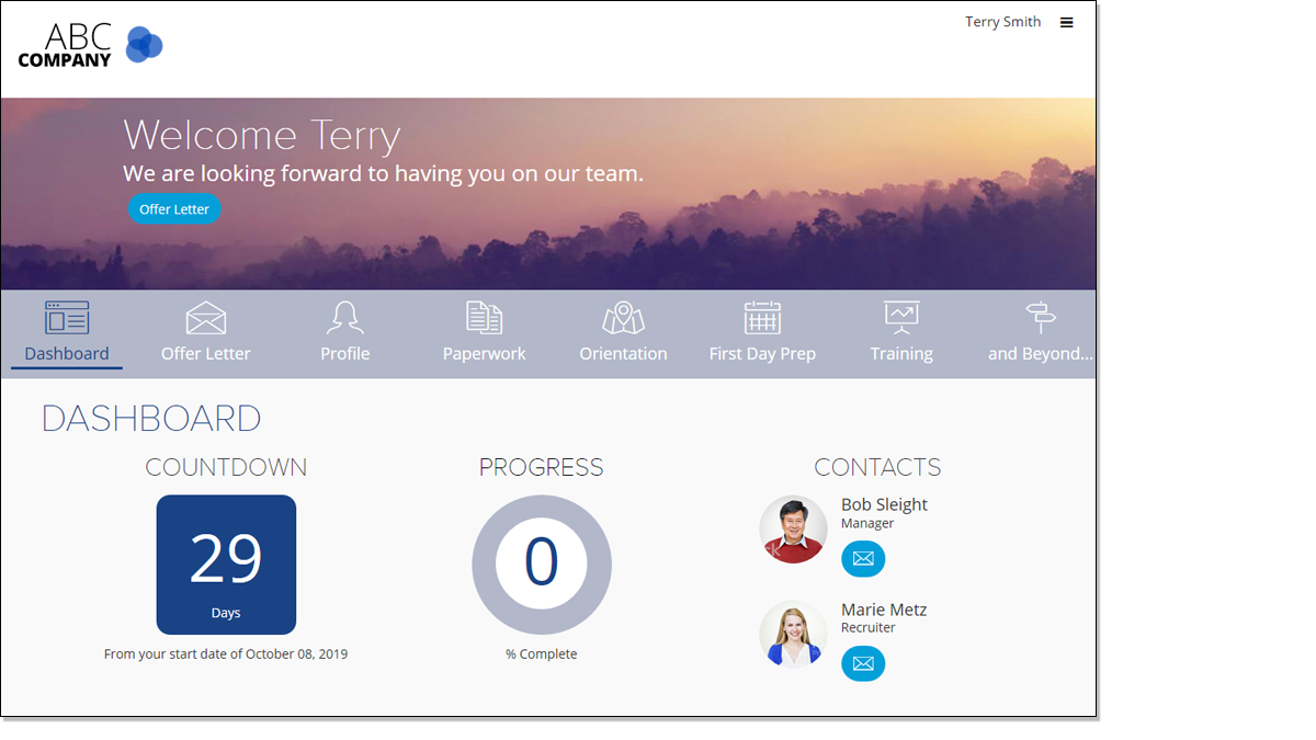 New product offering screen shot